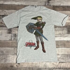 Zelda Shirt Size Small Gray Vintage Twilight Princess Video Game Promo Tee
